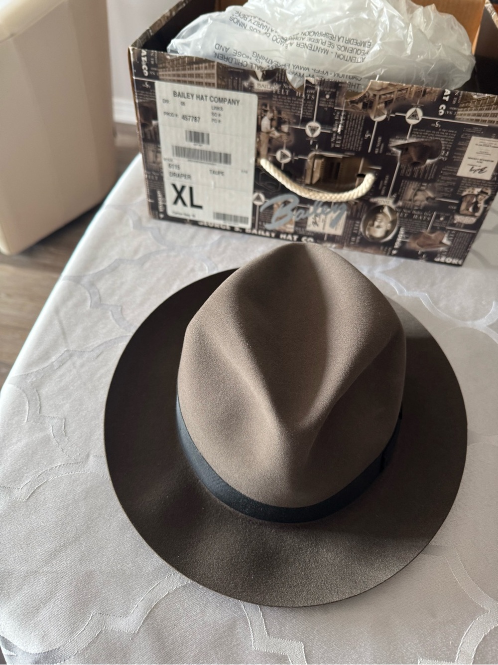 Bailey Of Hollywood Taupe Fedora with Black Band